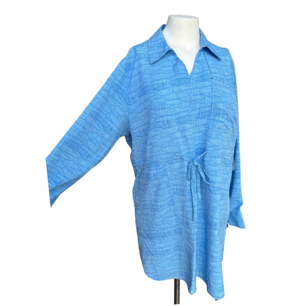 Shore To Summit Shirt Dress XL Sea Mist Sun Protection Pockets Roll Tab UPF Gorp